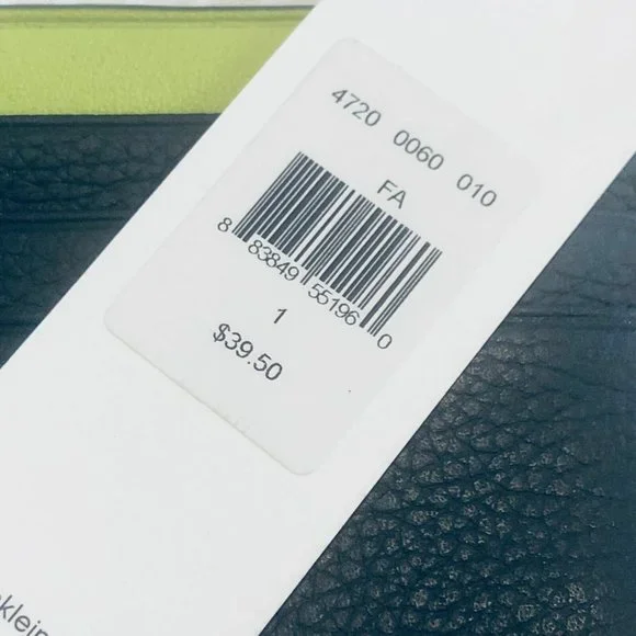 Calvin Klein Mens Black Green Leather Credit Card Holder Small Wallet Set Of 2 - Picture 8 of 10